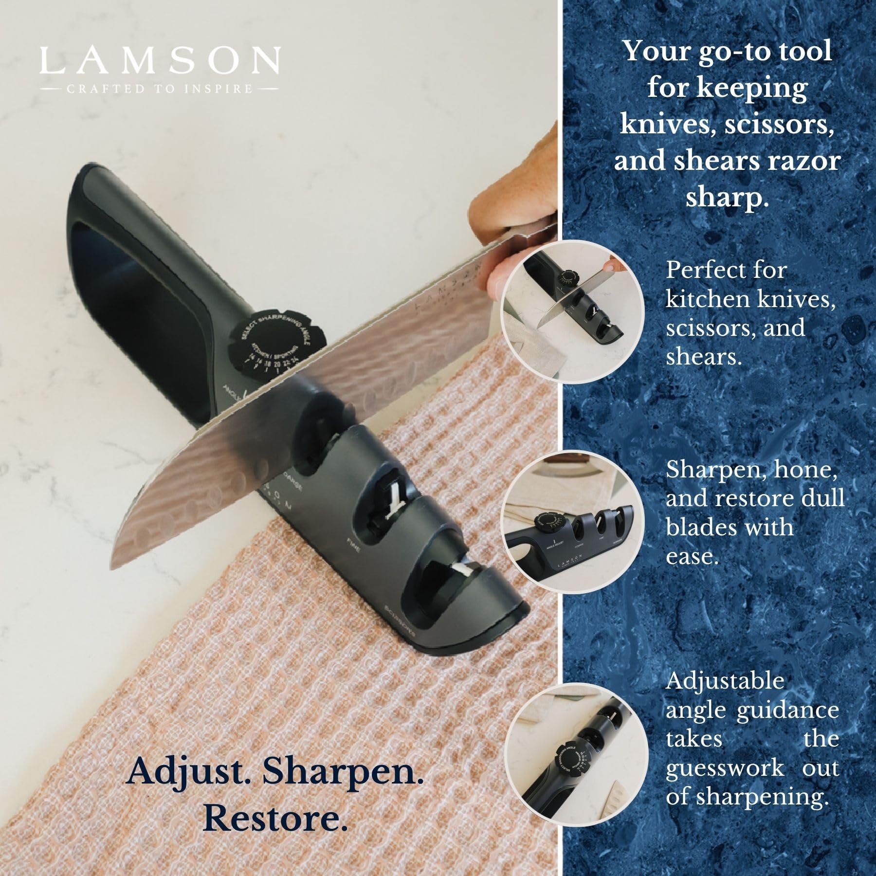 Lamson sharpener ceramic tipped stones honing