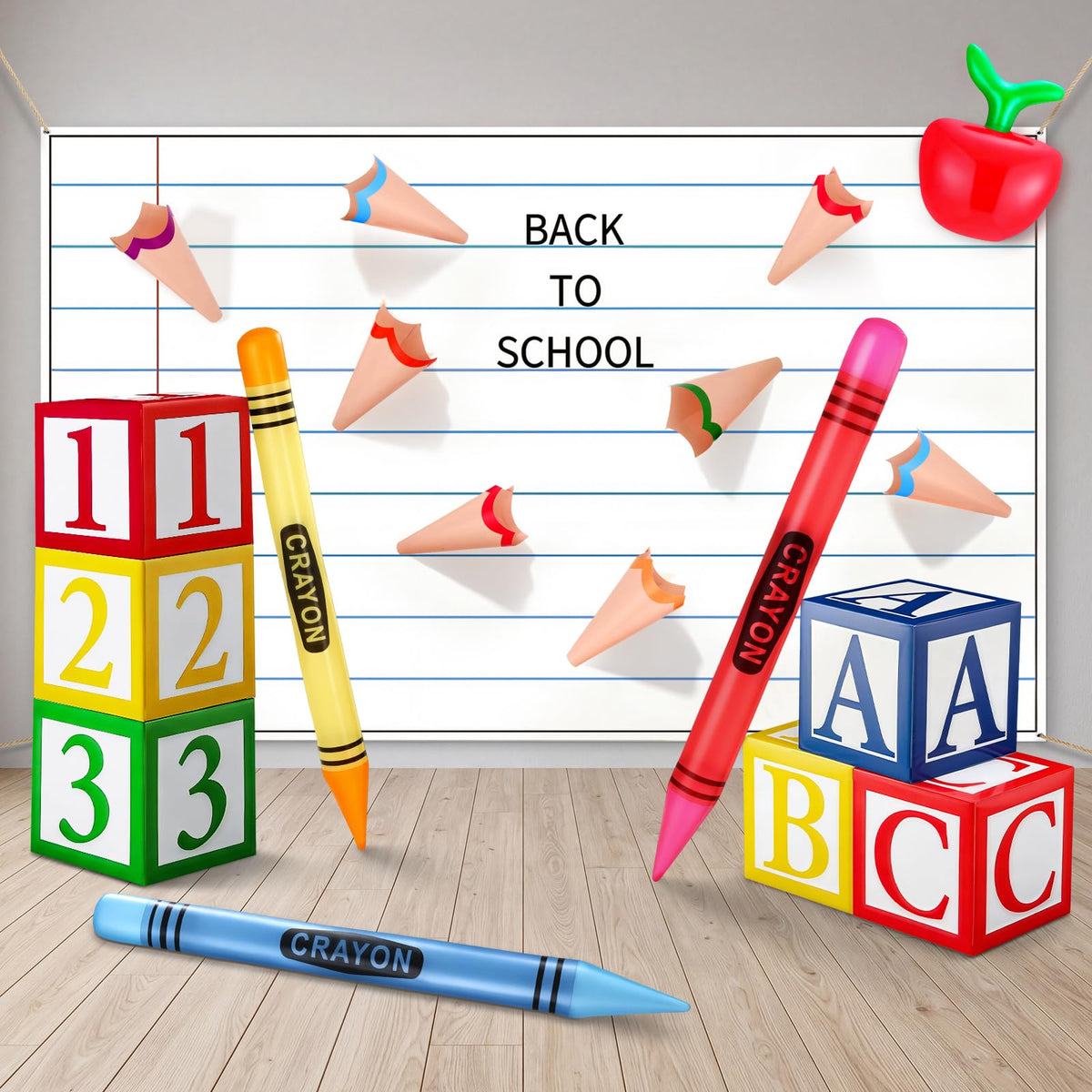 Landhoow back to school decor notebook backdrop large 180 x 110 cm image