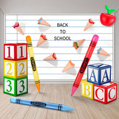 Landhoow back to school decor notebook backdrop large 180 x 110 cm image