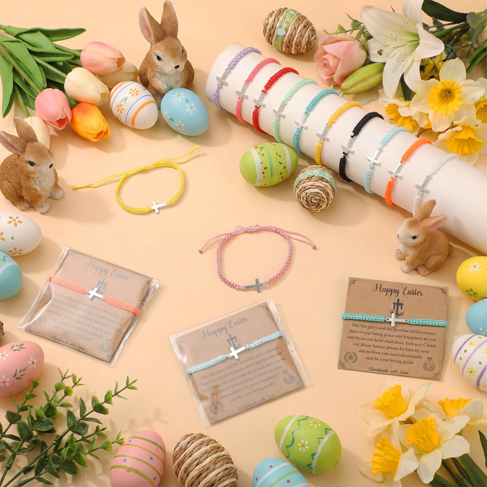 Easter Cross friendship bracelets 12 styles display