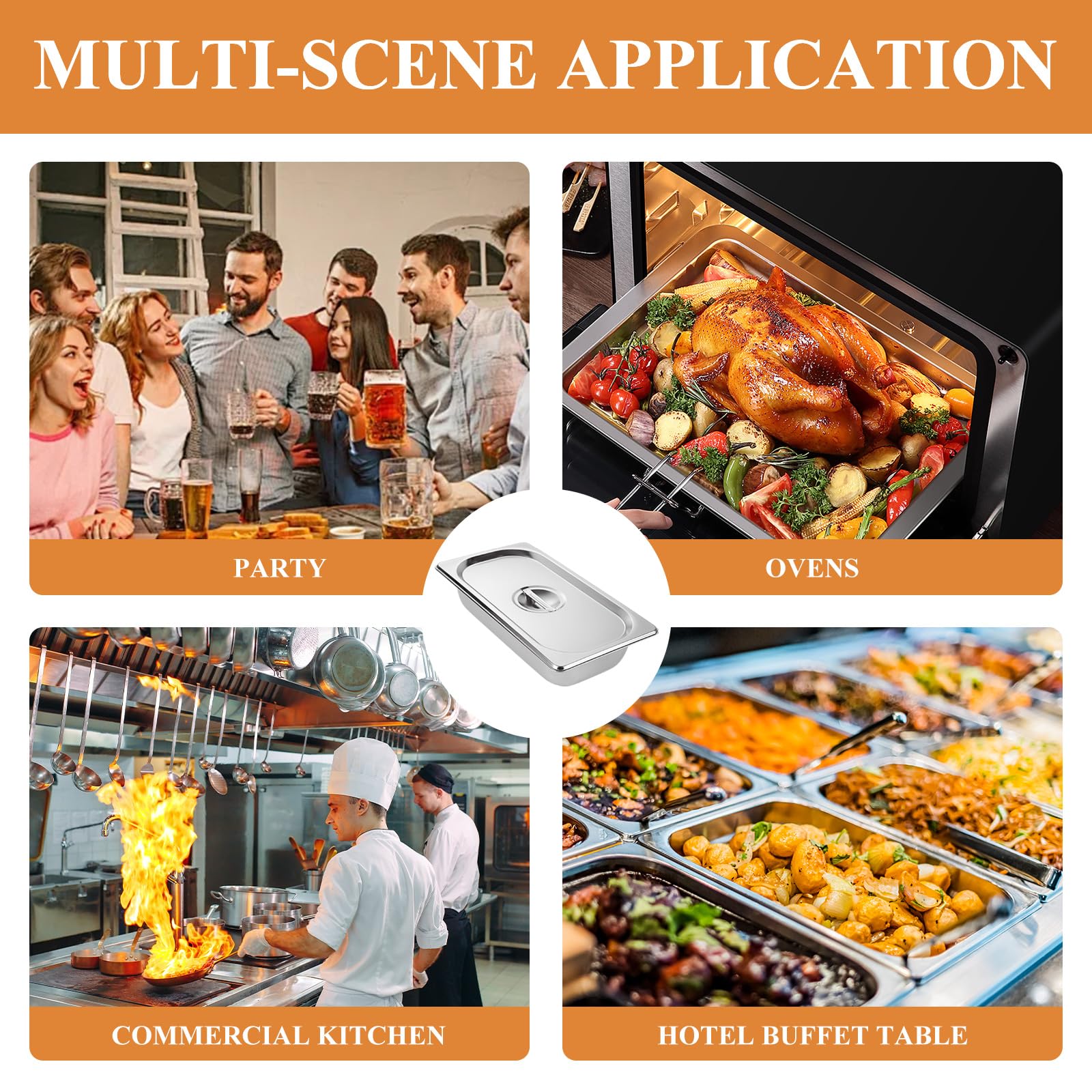 Food-grade stainless steel hotel pans for hotels and restaurants