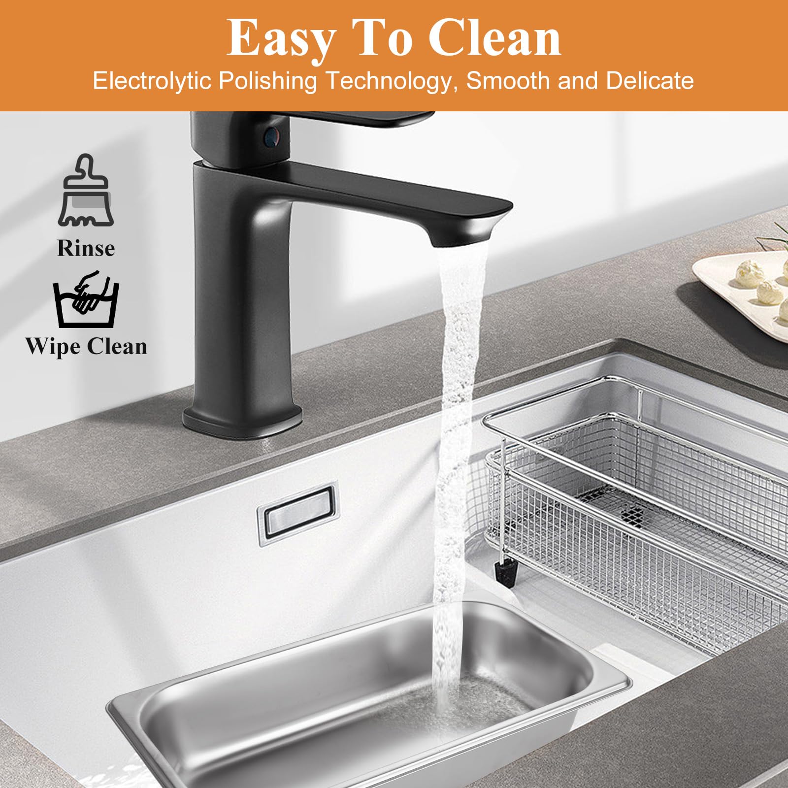 1/3 size steam table pans for food service with lids