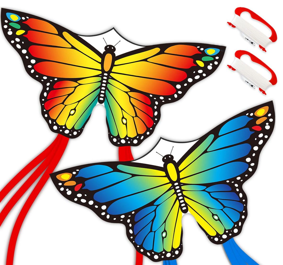 Lanrui butterfly kites two-pack with 200ft strings and storage bag