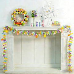 Pastel Easter garland with 20 LED egg lights for home decor