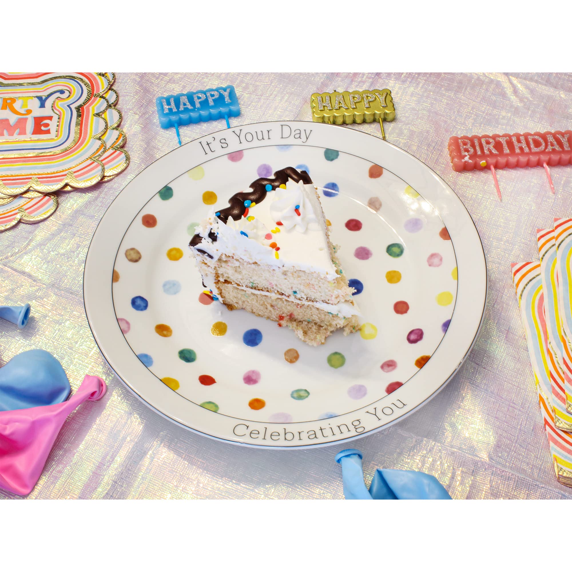 White background multicolored plate