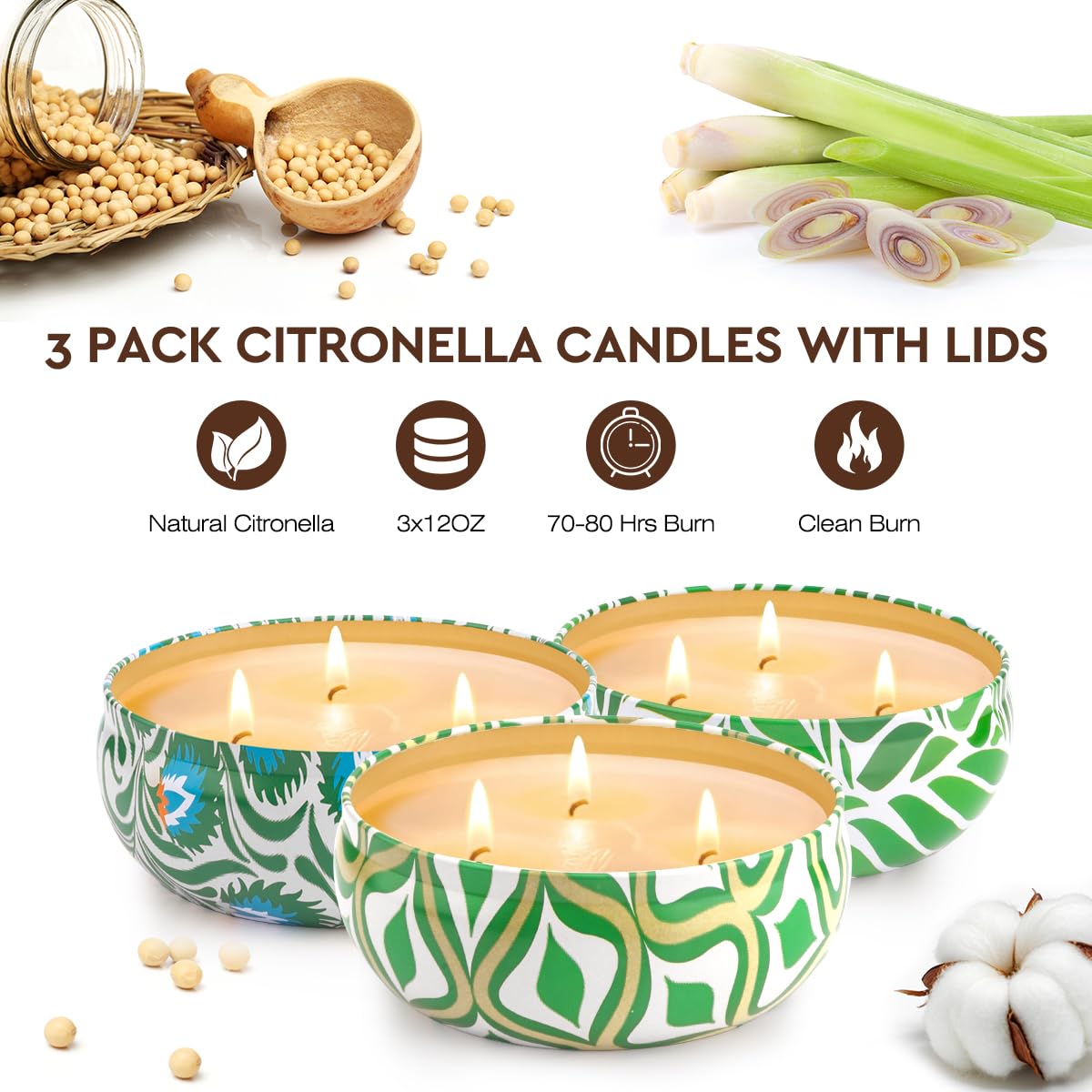 Large 12oz citronella candles product image