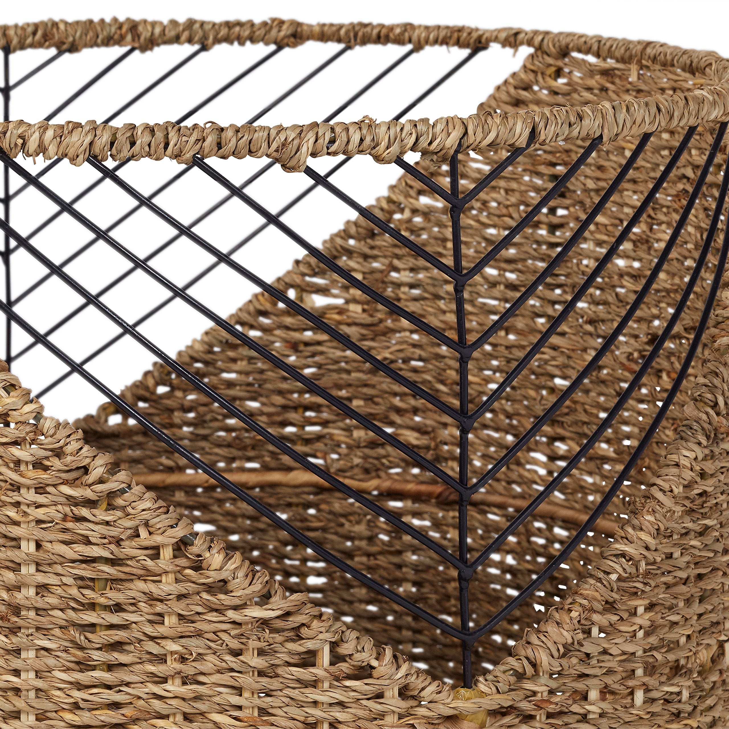 Stone &amp; Beam round seagrass storage basket set small