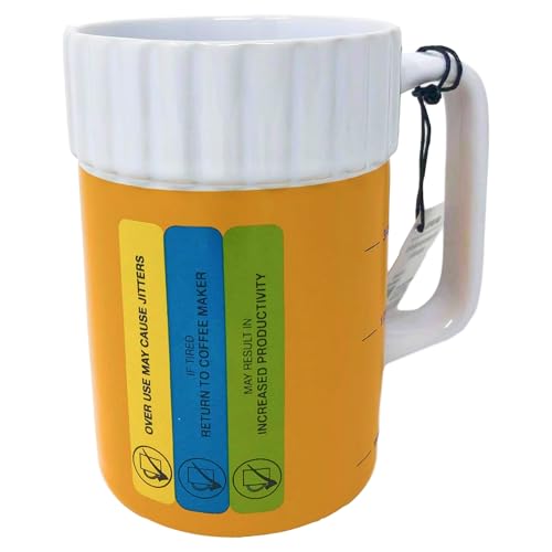 Large capacity 16 Ounce mug shaped like prescription bottle