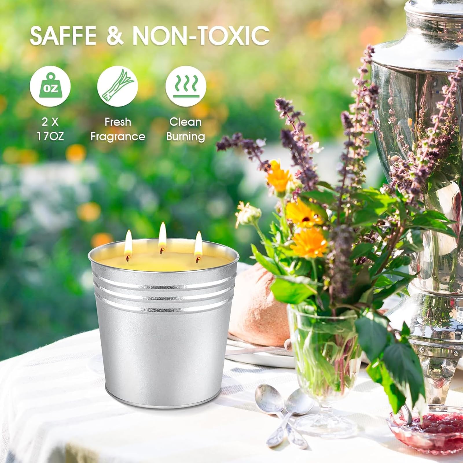 Natural soy wax lemongrass citronella candle
