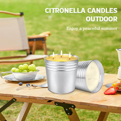 Large 34oz citronella candle tin reusable after burning