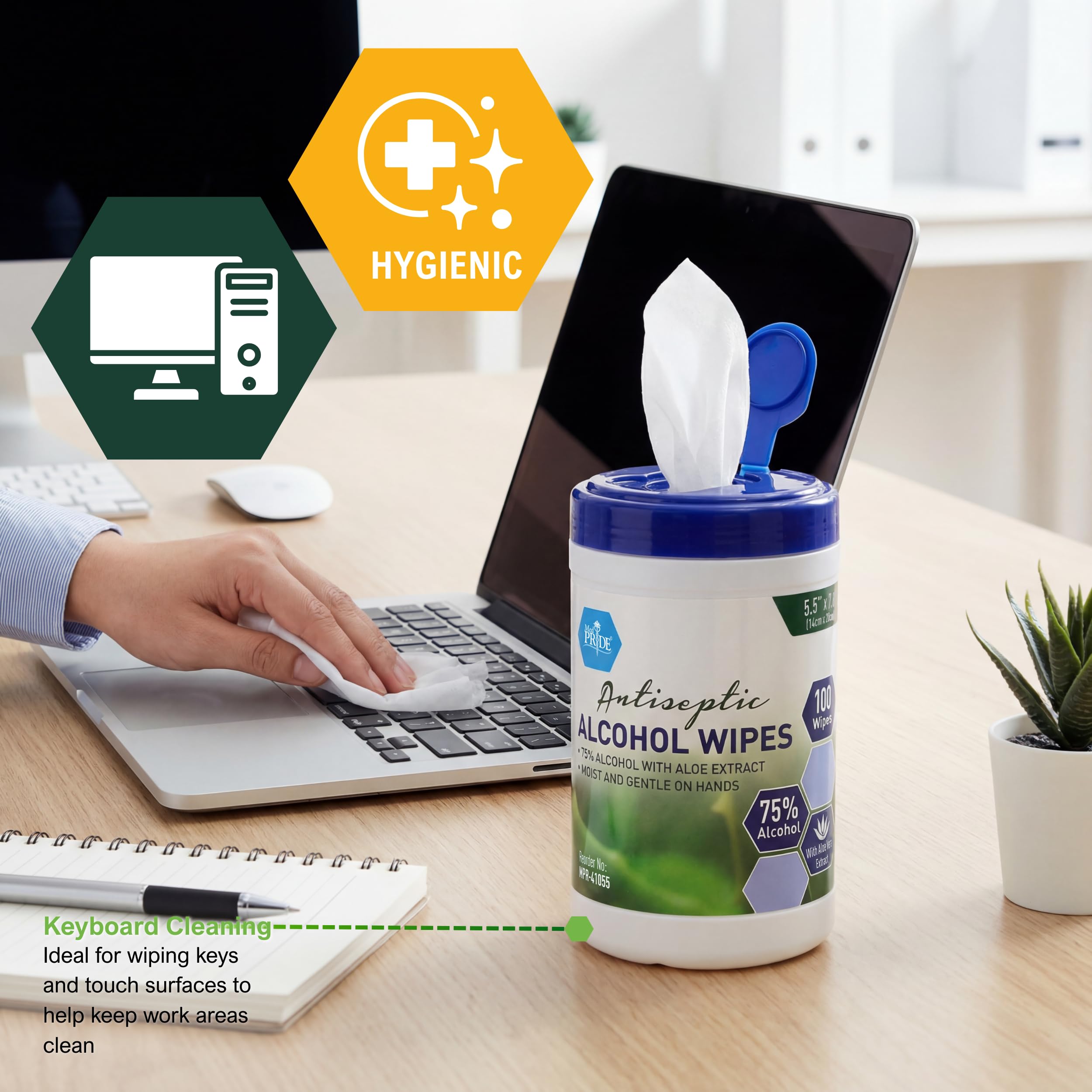 Aloe Vera soothing formula in disinfectant wipes