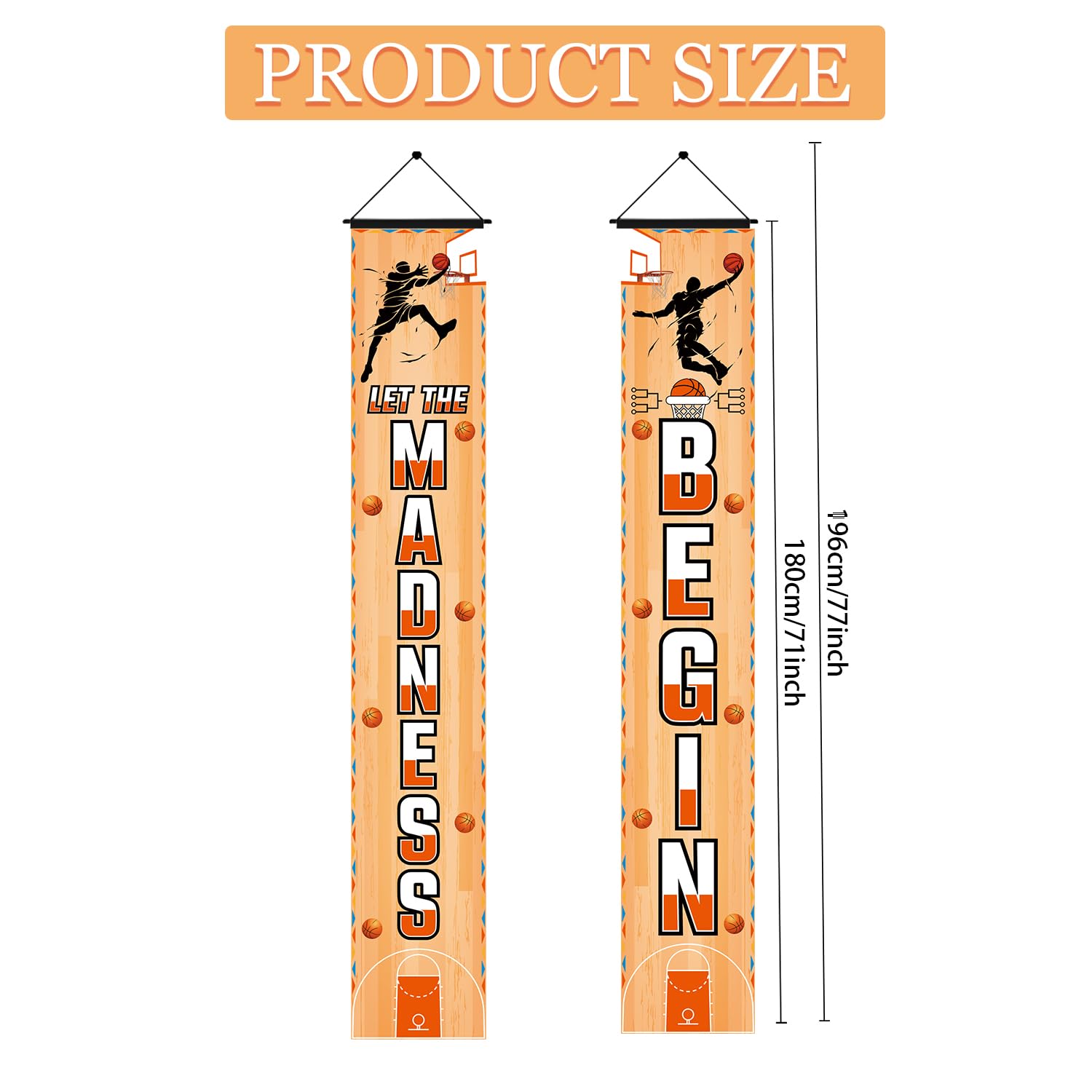 Large basketball banner porch sign ideal for indoor display