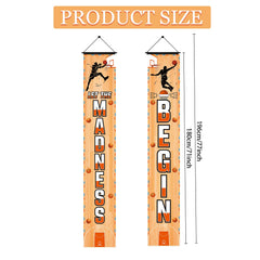 Large basketball banner porch sign ideal for indoor display