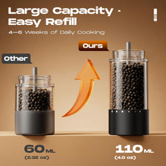 One-touch operation with built-in LED light for precise seasoning