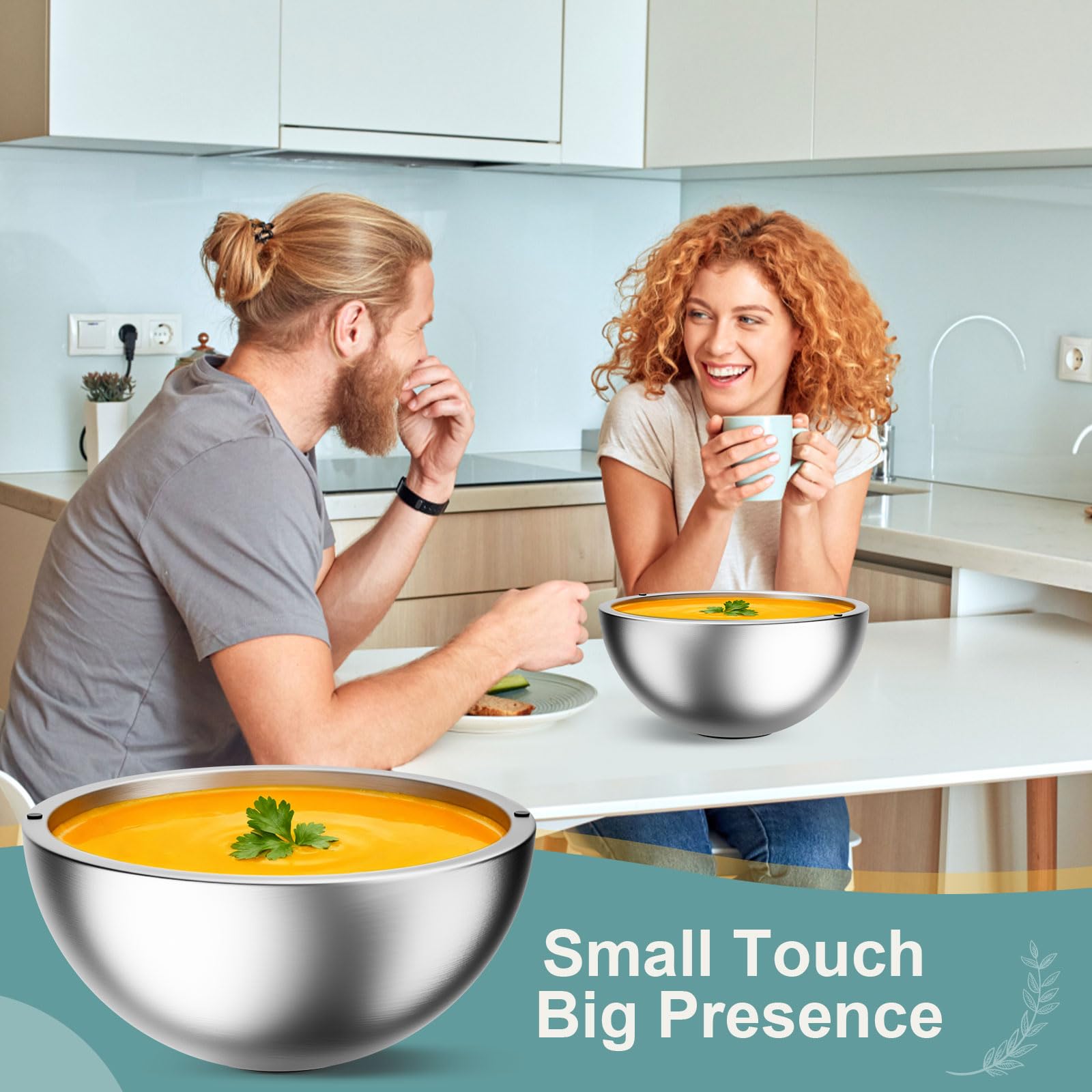 Non-slip base keeps bowl steady during dipping