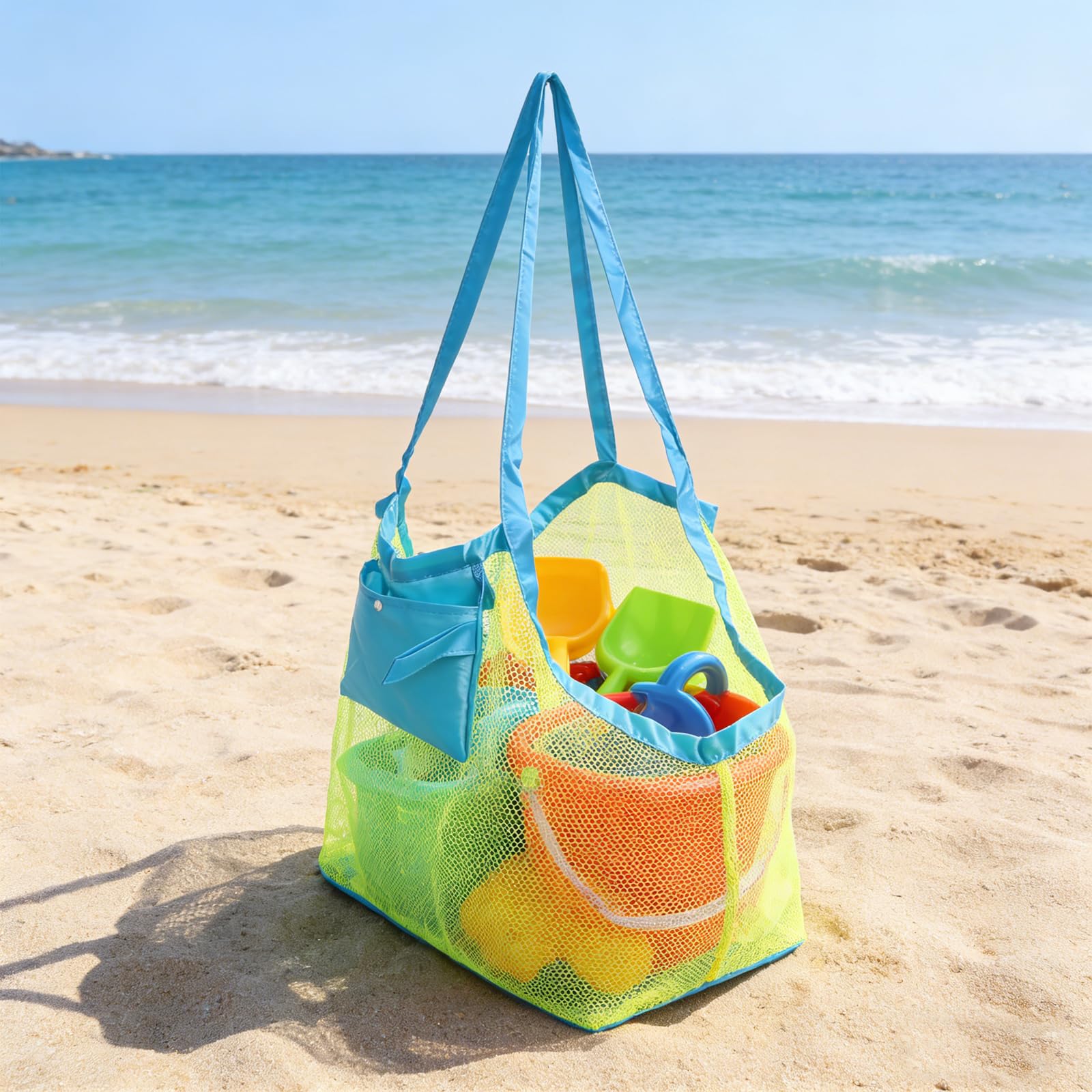 MeeJaa Mesh Beach Bag mesh and net cloth construction