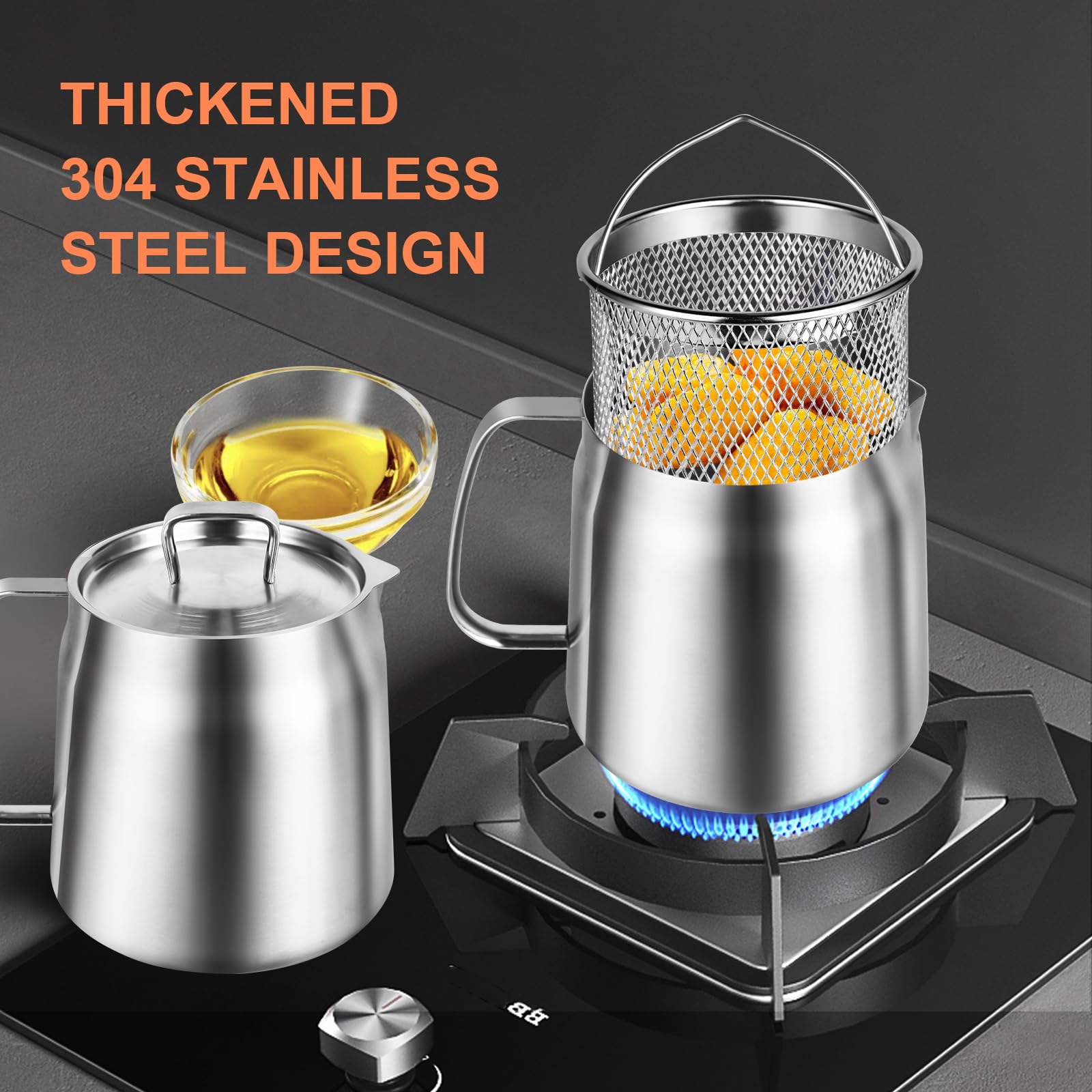large capacity oil filter pot for kitchen and camping