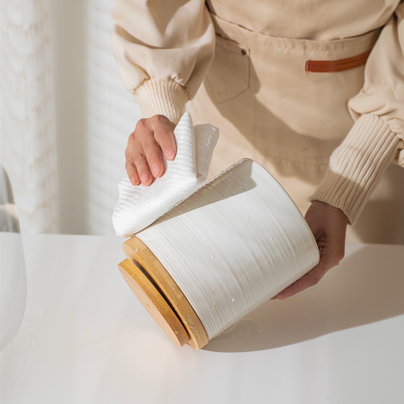 durable ceramic surface resists odors and wipes clean