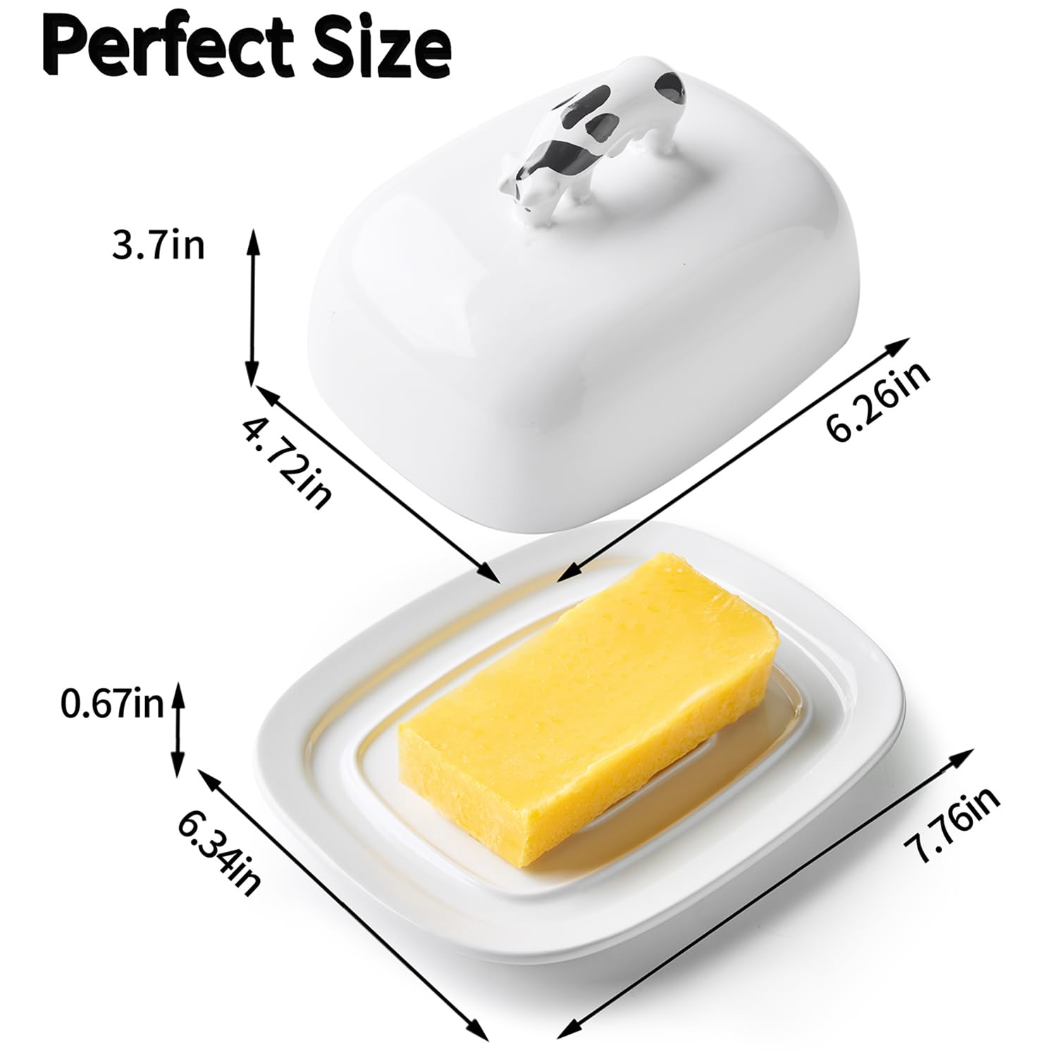 Large ceramic butter keeper interior fits sticks