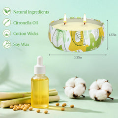 Decorative jar citronella candle for outdoor patio garden