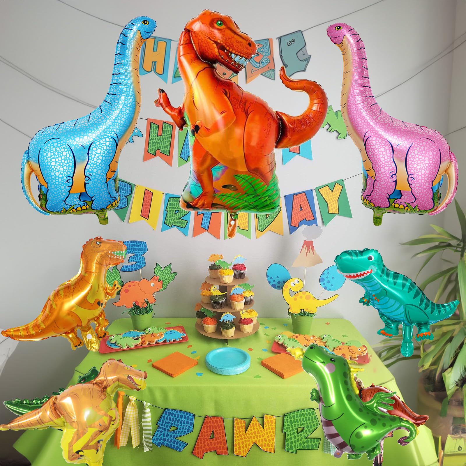 Small dinosaur foil balloon 1 for dino party decor