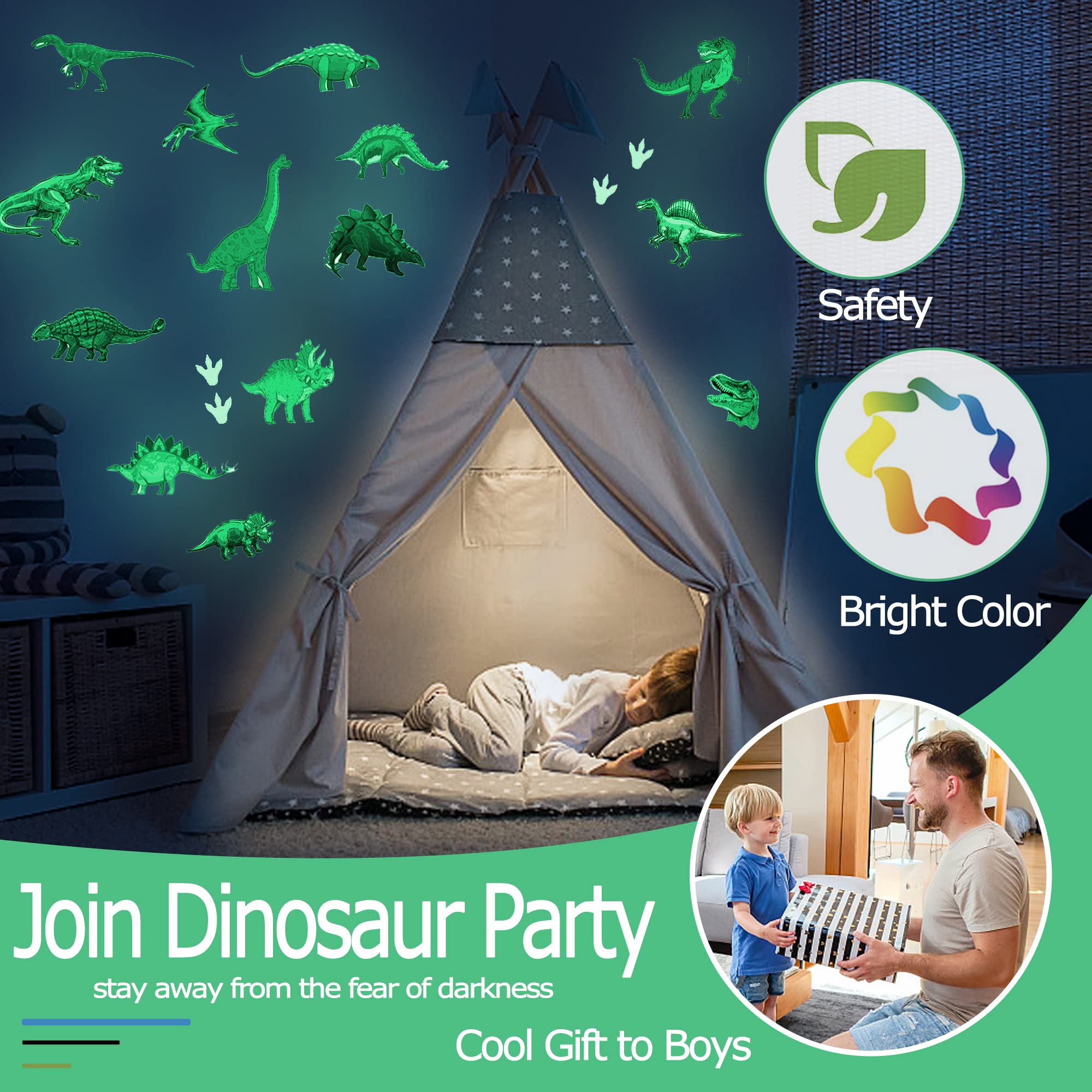 16 large dinosaur stickers and 24 medium dinosaur stickers
