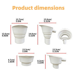 Foldable silicone funnel compatible with Kitchen Aid mixer KSM150