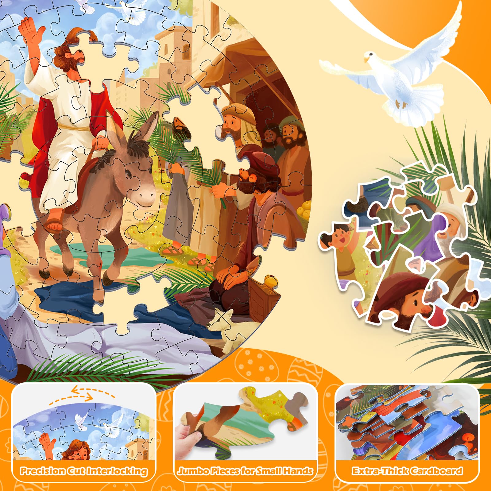 Large-format floor puzzle aids fine motor skills and coordination