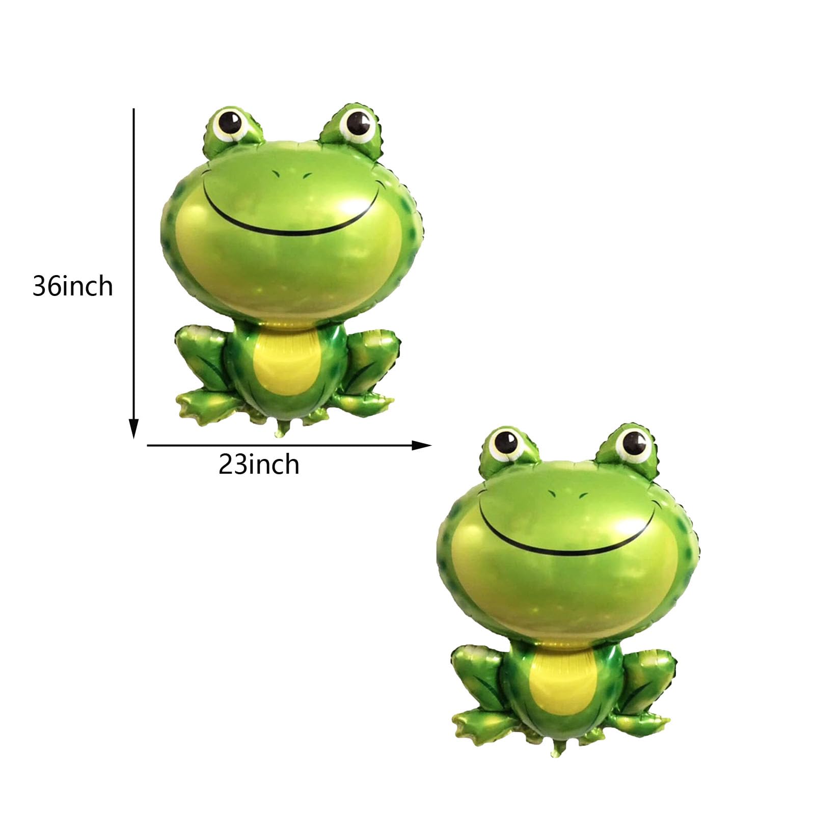 Large green frog foil balloon for party decoration