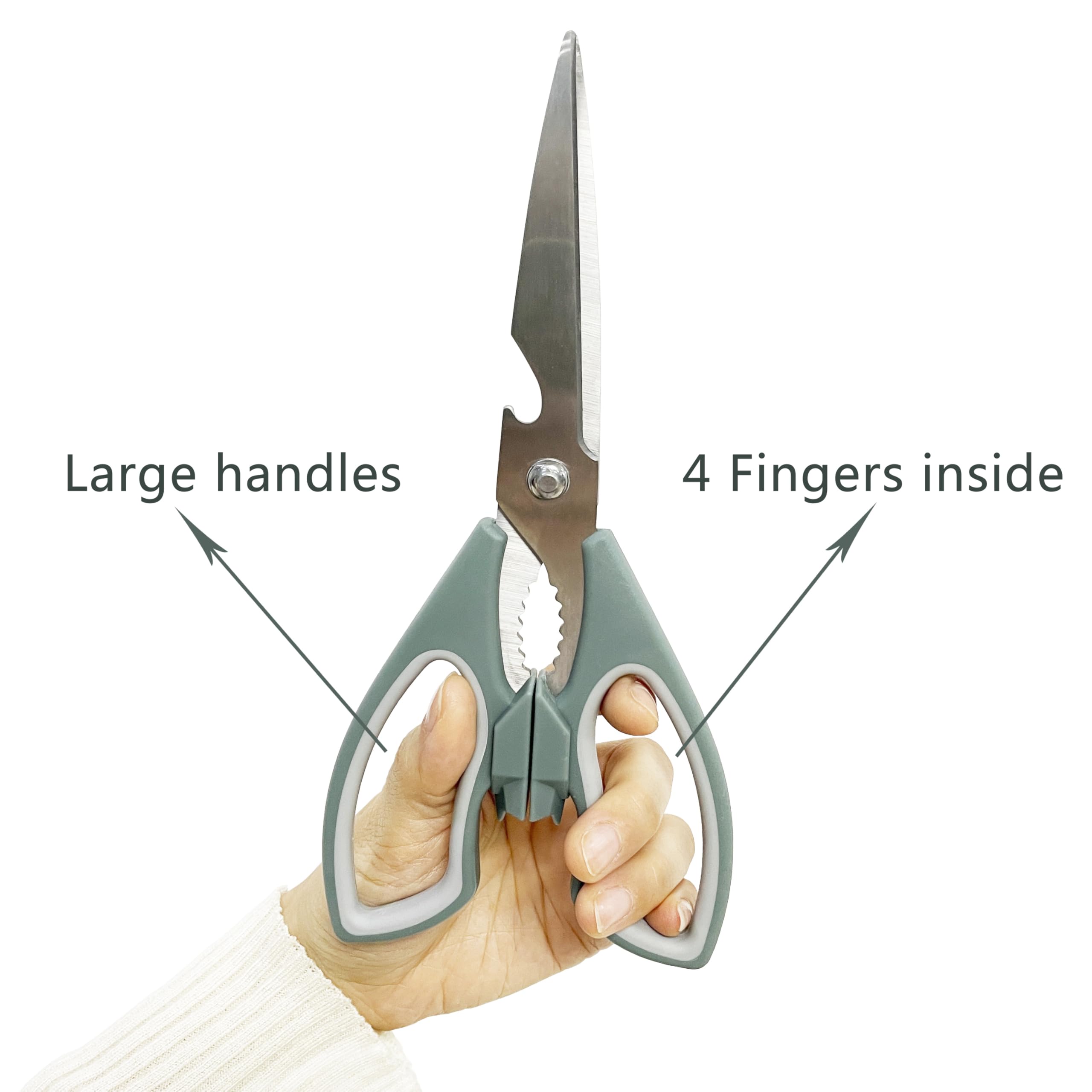 Oversized handle kitchen shears with cat design
