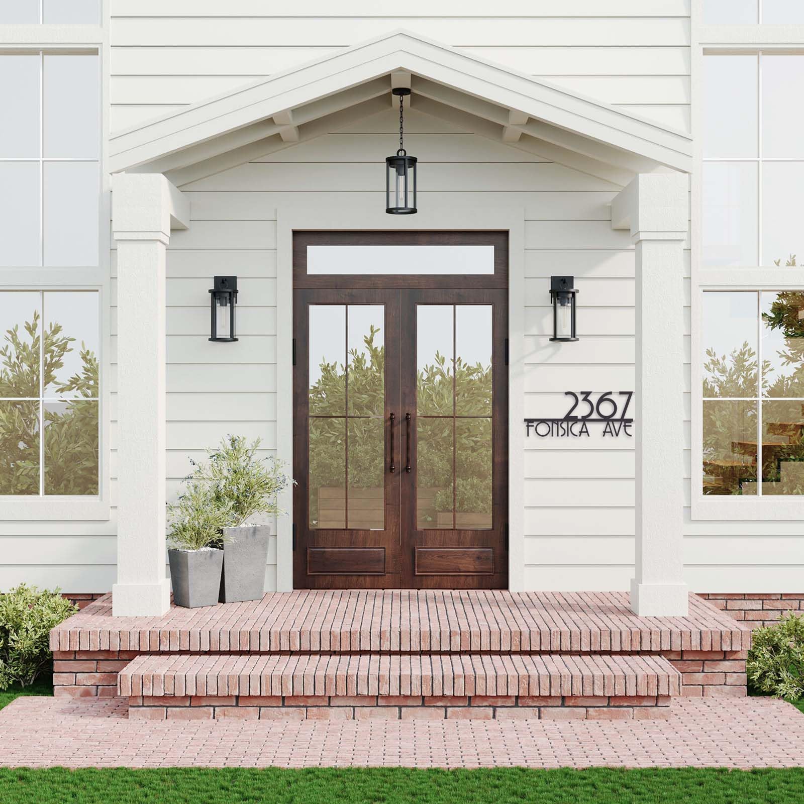 Large house number sign for street readability