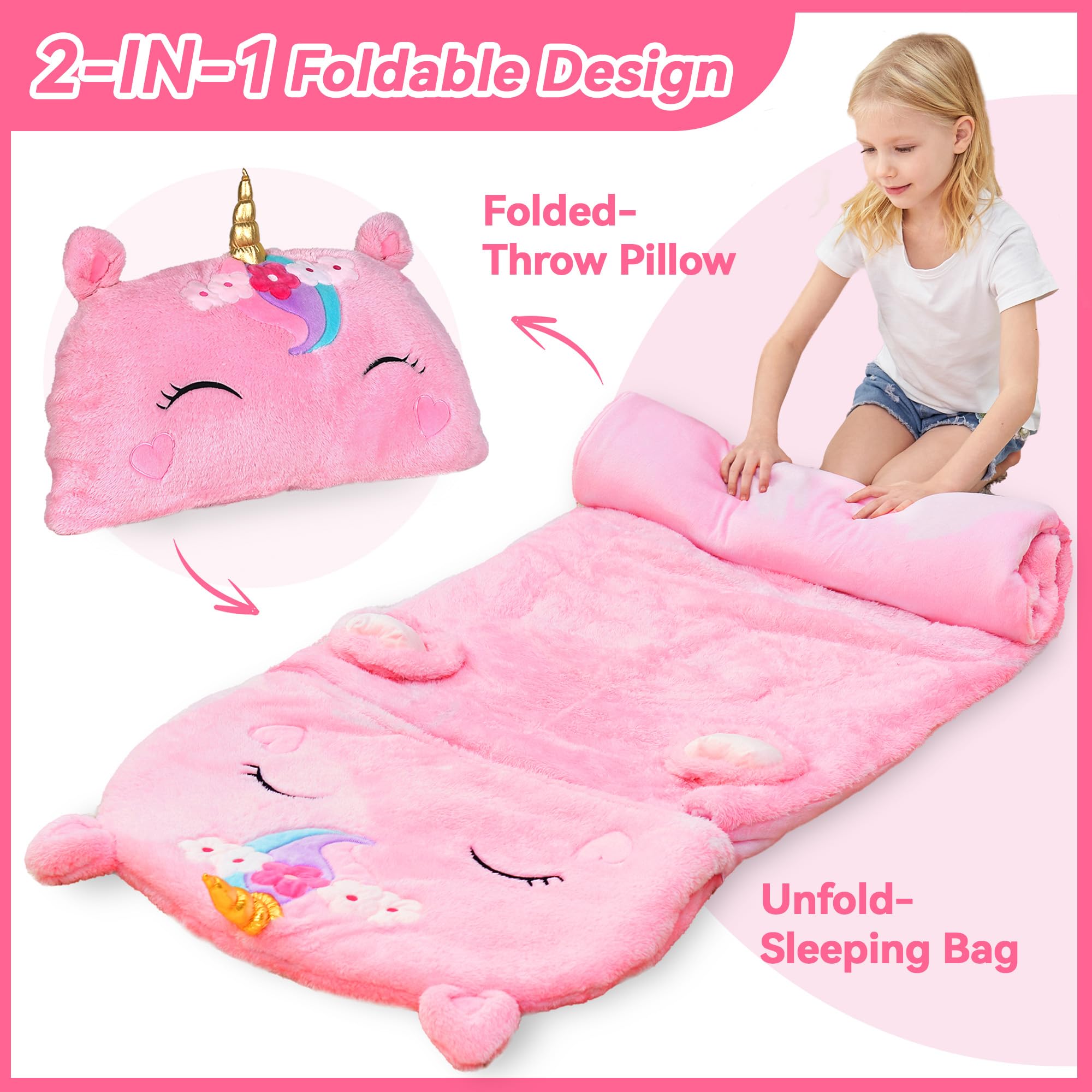 2-in-1 foldable pillow design sleeping bag