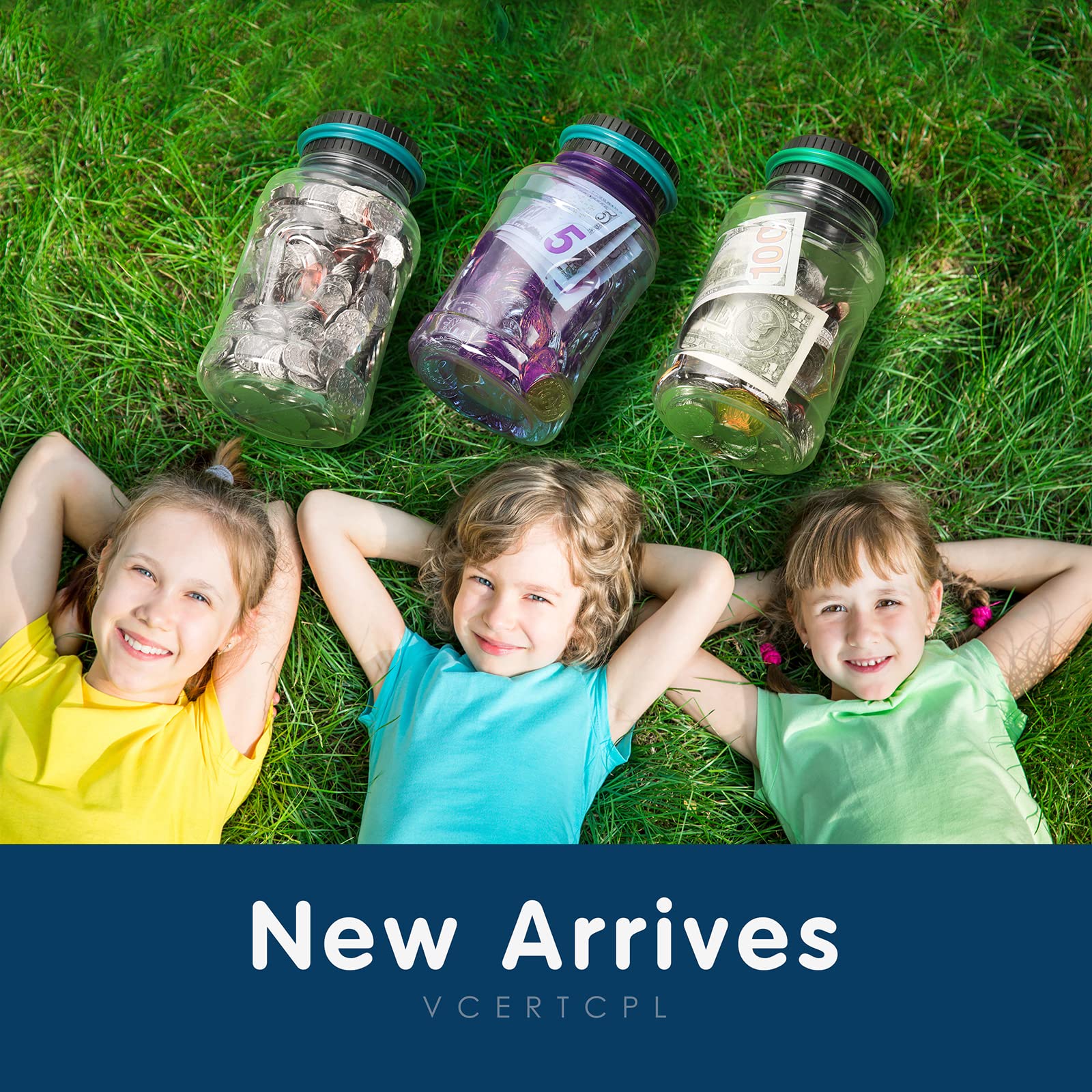 Large blue piggy bank for adults and kids image