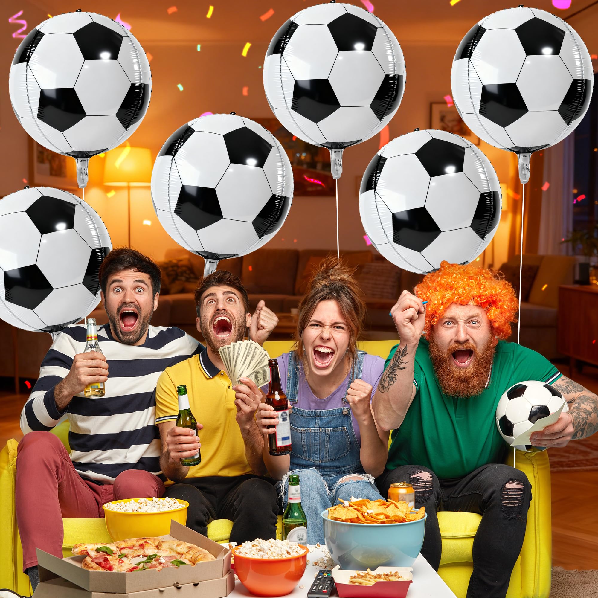 Realistic football Mylar balloons large size