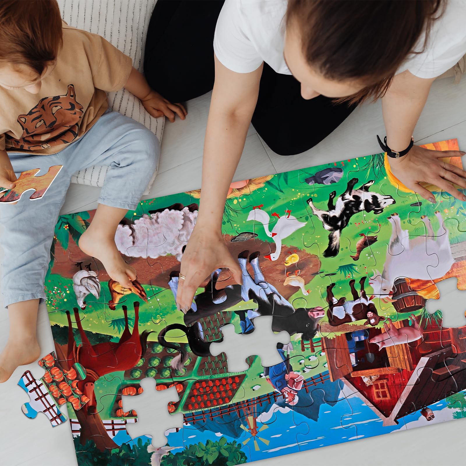 Large rectangular floor puzzle designed for family gatherings
