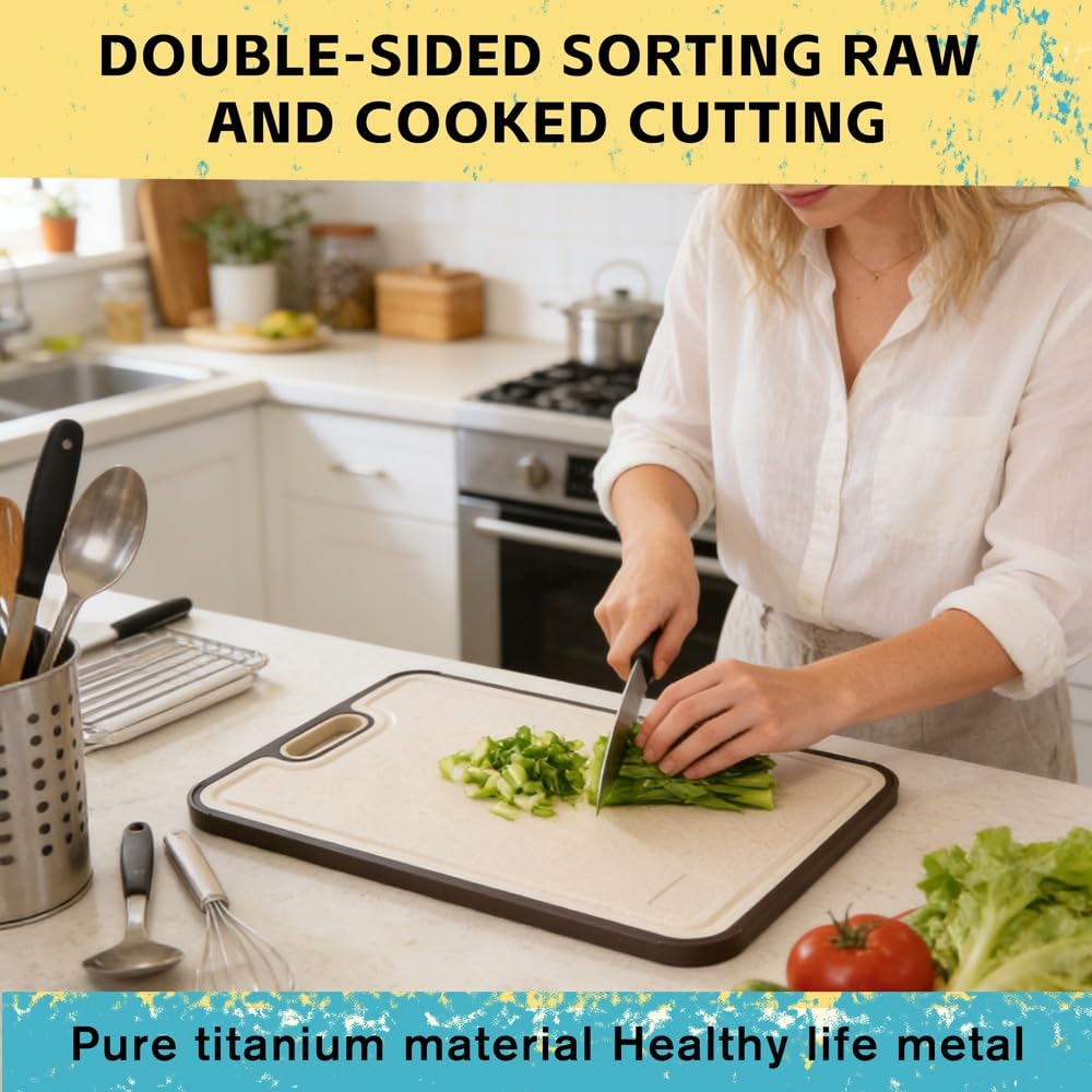 Large size titanium cutting board for meal prep