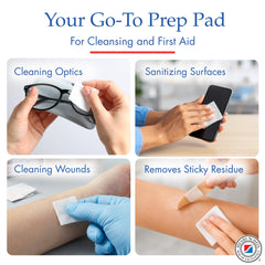 Dual-ply prep pad providing strength and absorbency