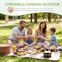 Large natural soy wax citronella candle with cotton wick