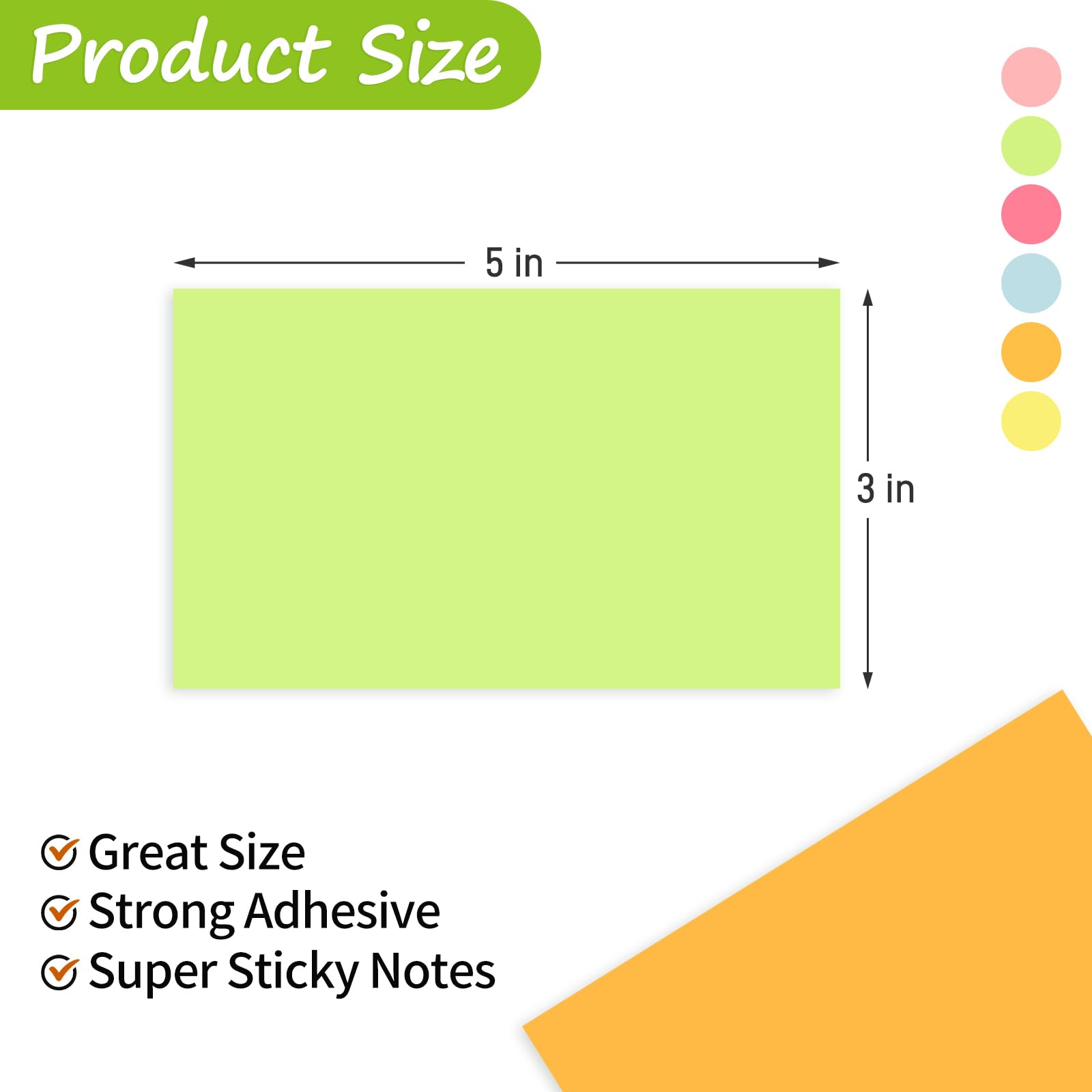 Assorted colors sticky notes yellow orange blue pink rose