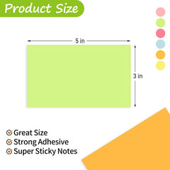 Assorted colors sticky notes yellow orange blue pink rose