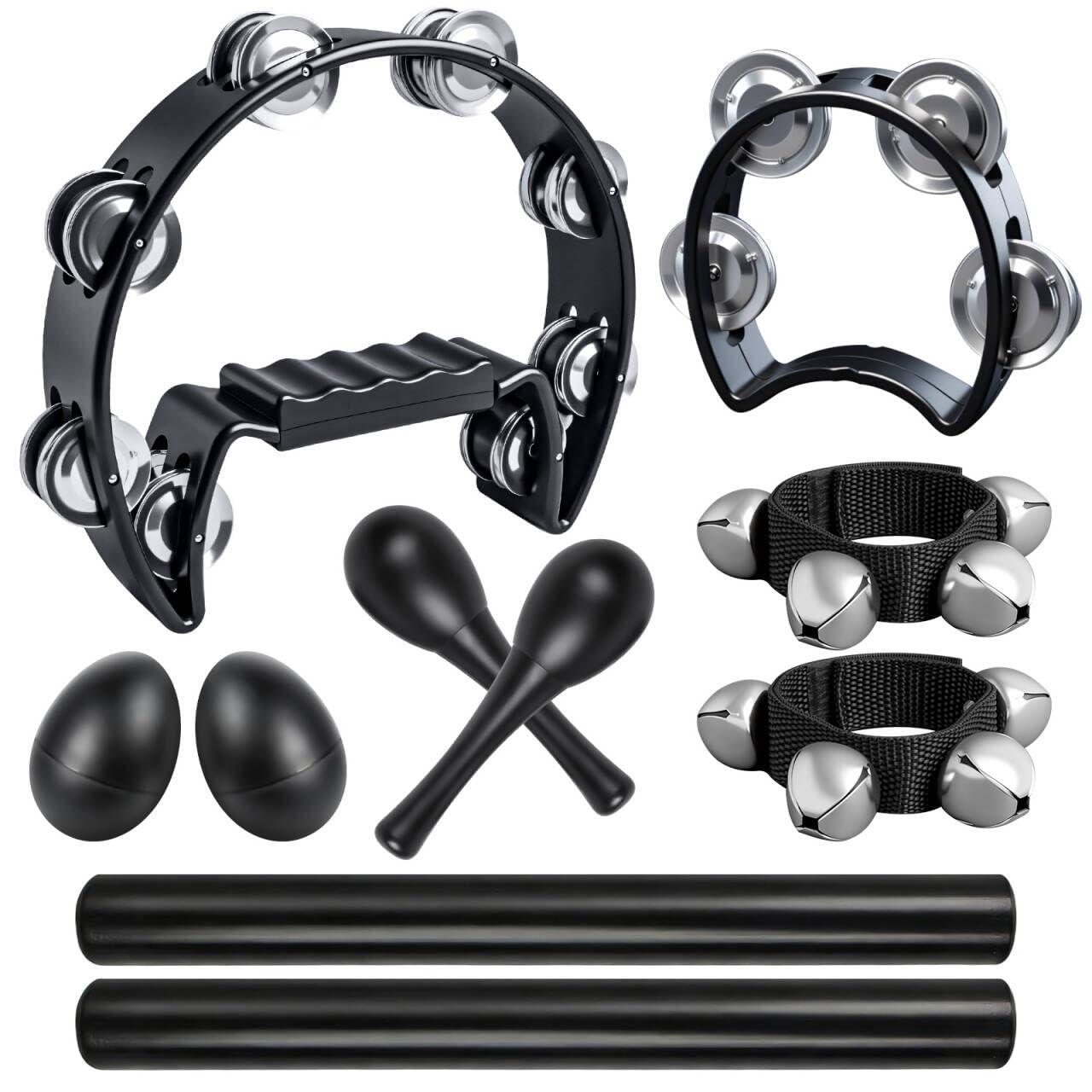 Large tambourine 8.3 x 7.5 inches included in the set