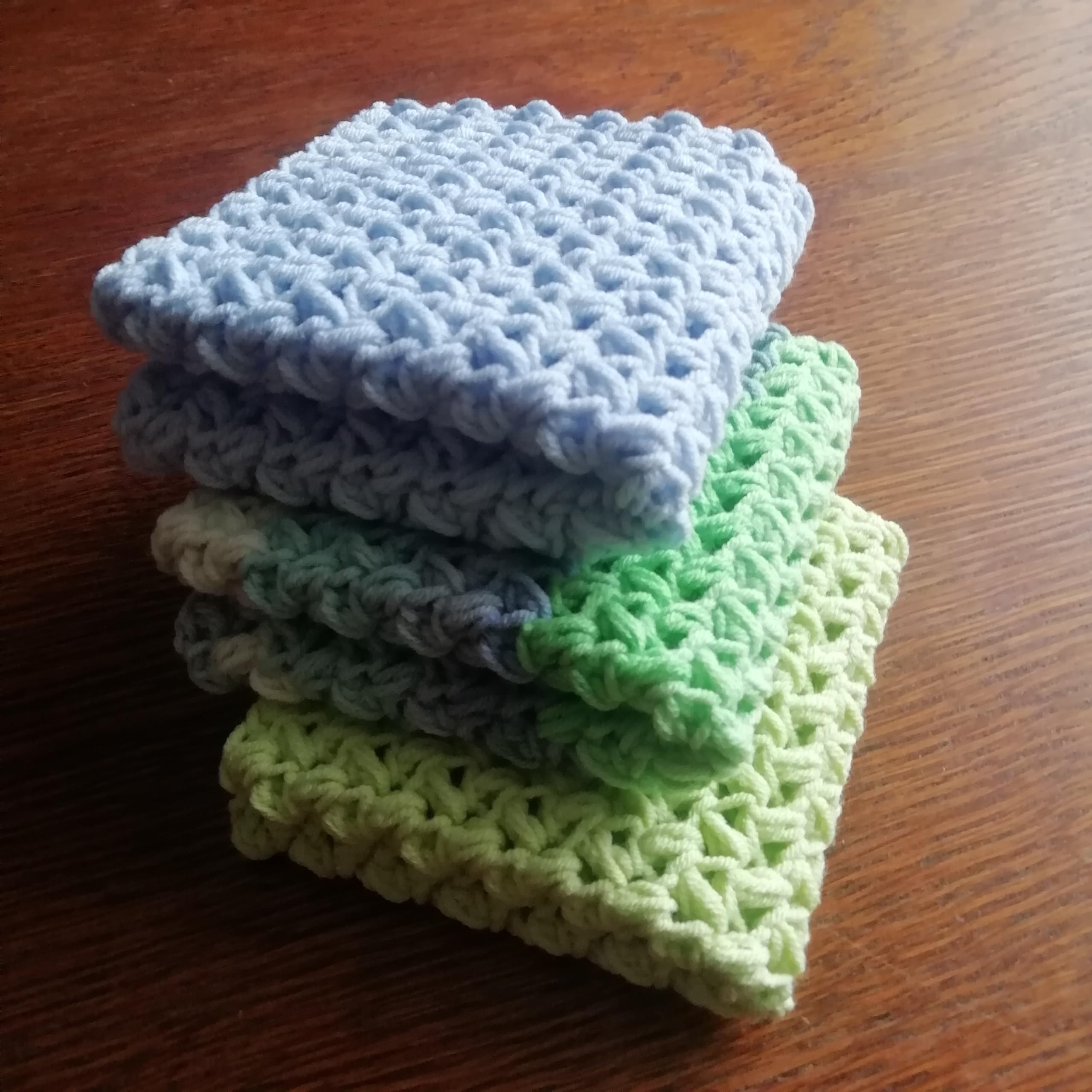 Cotton textured knitted dishrag from LarisaKnits set 3