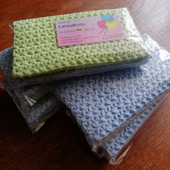 Pastel blue crochet dishrag from LarisaKnits Set 3