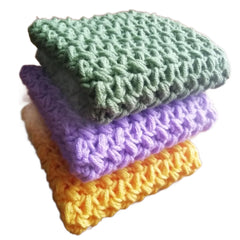 Lavender LarisaKnits cotton dish cloth 8x8 3-pack