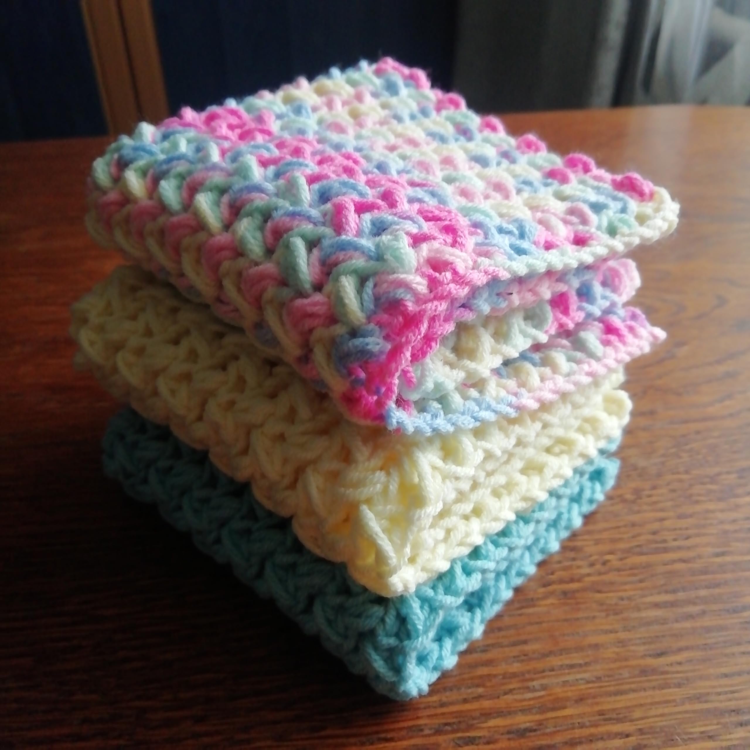 LarisaKnits four layer crochet texture dish cloth