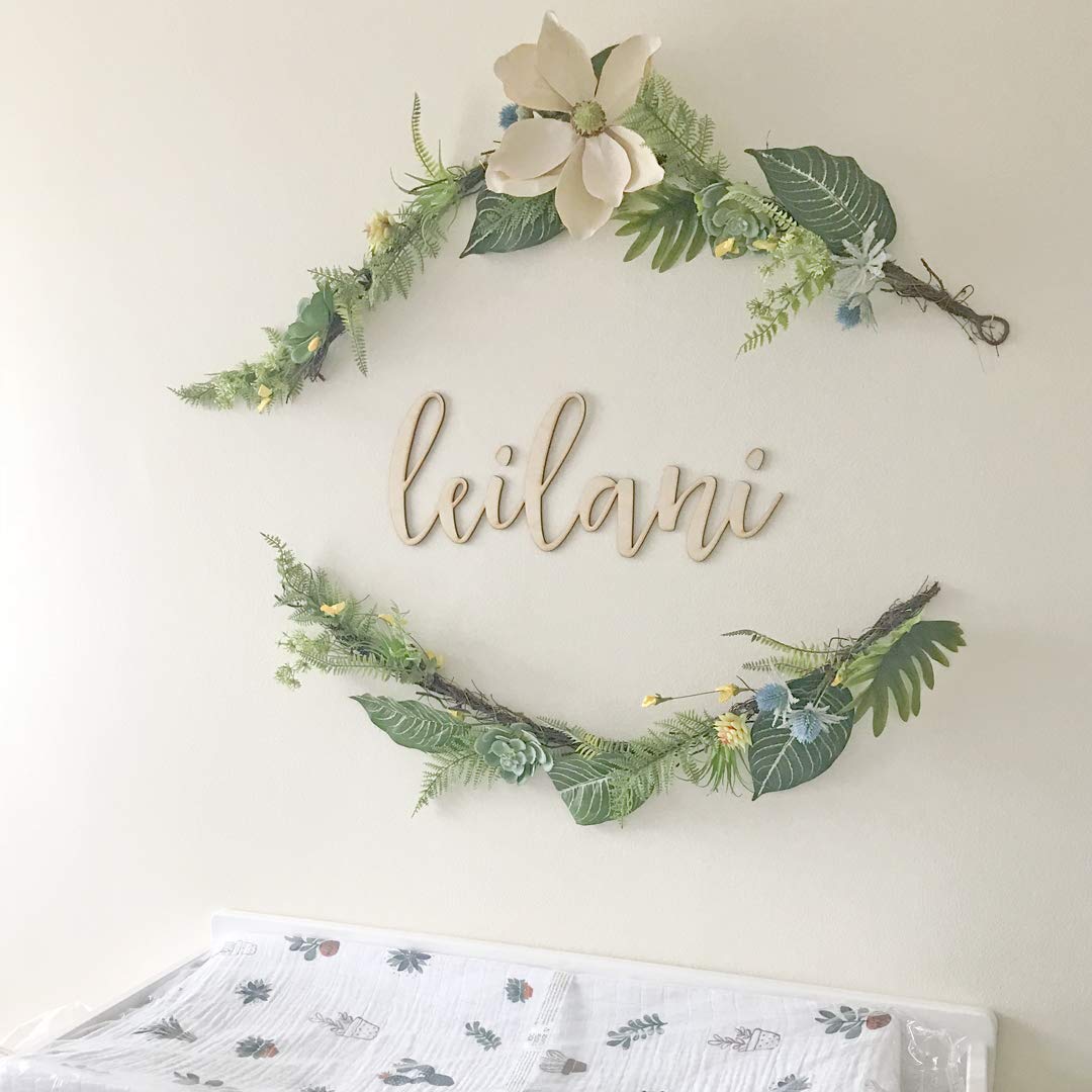 12-48 inch wide wooden name sign for wall