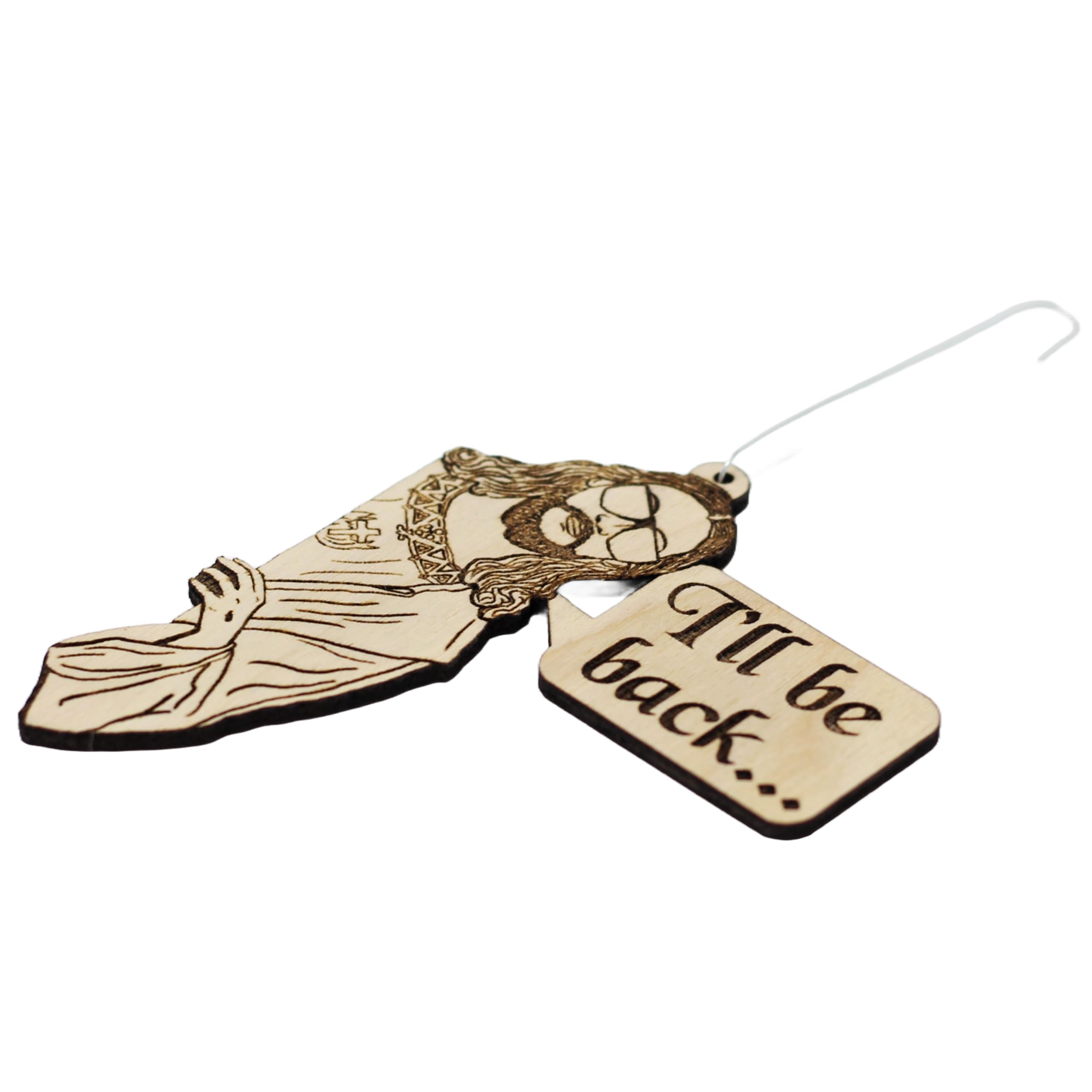 Laser-cut Easter ornament with ornament hanger made from birch wood