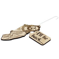 Laser-cut Easter ornament with ornament hanger made from birch wood