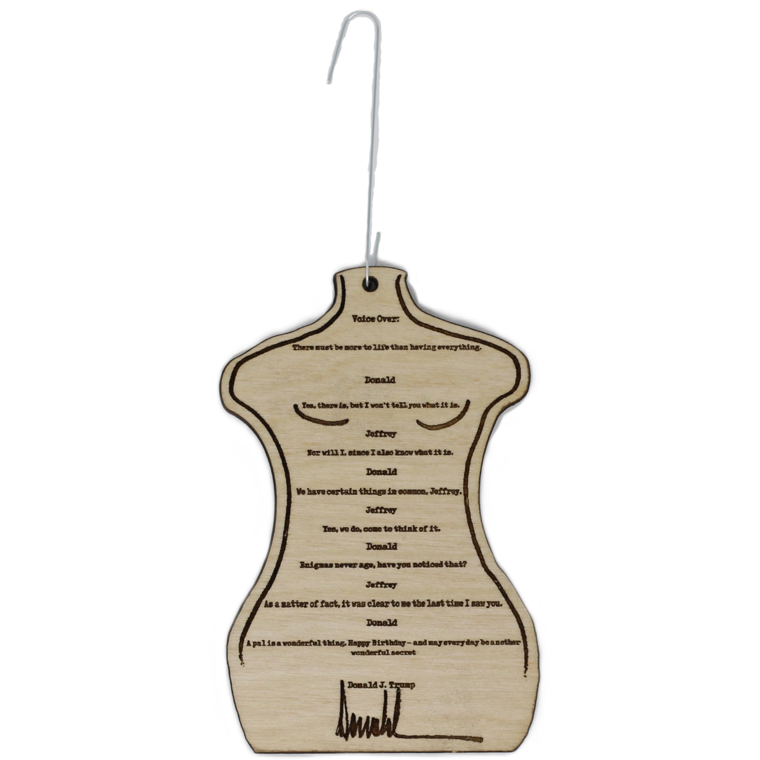 Birch wood Christmas ornament with hanger 4x2¾ inches