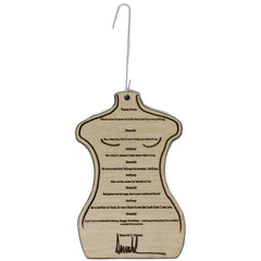 Birch wood Christmas ornament with hanger 4x2¾ inches